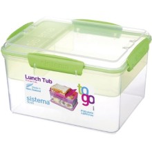Контейнер двухуровневый с разделителями Sistema To-Go Lunch Tub, 2,3 л Green (21665)
