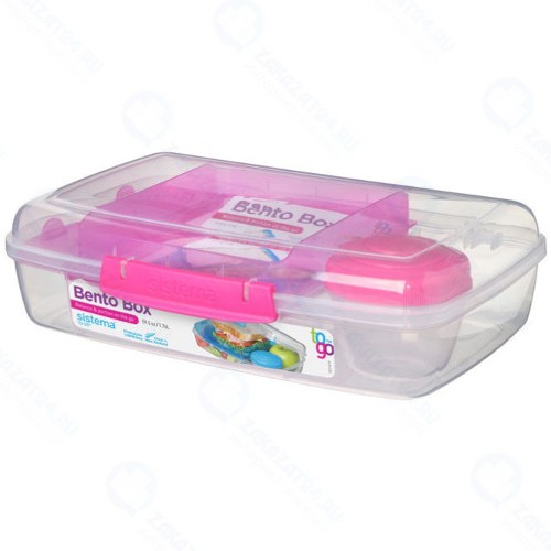 Ланч-бокс с баночкой Sistema Bento TO GO, многосекционный, 1,76 л, красный (21671)