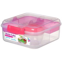 Ланч-бокс с баночкой Sistema Bento TO GO, многосекционный, 1,25 л, красный (21685)