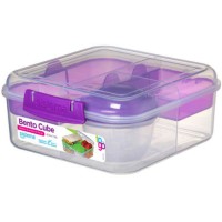 Ланч-бокс с баночкой Sistema Bento TO GO, многосекционный, 1,25 л, фиолетовый (21685)