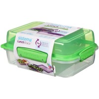 Ланч-бокс Sistema TO GO, 3 секции, 1,8 л, зеленый (21710)