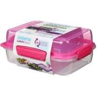 Ланч-бокс Sistema TO GO, 3 секции, 1,8 л, красный (21710)