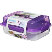 Ланч-бокс Sistema TO GO, 3 секции, 1,8 л, фиолетовый (21710)