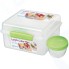 Ланч-бокс с баночкой Sistema TO GO, 4 секции, 2 л, зеленый (21745)
