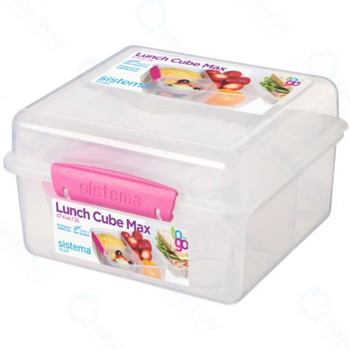 Ланч-бокс с баночкой Sistema TO GO, 4 секции, 2 л, красный (21745)