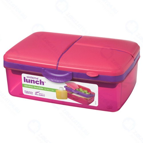 Ланчбокс с бутылкой Sistema Lunch Slimline Quaddie 1.5 л Red (3965)