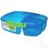 Ланч-бокс с баночкой Sistema Lunch, 3 секции, 2 л, синий (40920)