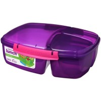 Ланч-бокс с баночкой Sistema Lunch, 3 секции, 2 л, фиолетовый (40920)