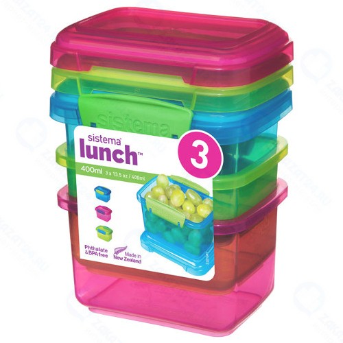 Набор контейнеров для продуктов Sistema Lunch, 400 мл, 3 шт (41544)