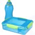 Контейнер с разделителем и бутылка для воды Sistema Lunch Pack, 975 мл Blue (41575)