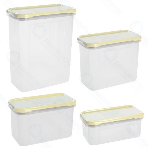 Набор банок для сыпучих продуктов Giaretti 0,5/0,75/1/1,5 л, с дозатором, кремовый (45261206)