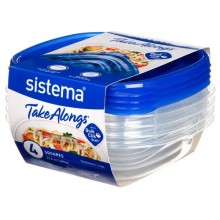 Набор квадратных контейнеров Sistema TakeAlongs 669 мл, 4 шт (54105) Набор квадратных контейнеров Sistema TakeAlongs 669 мл, 4 шт (54105)