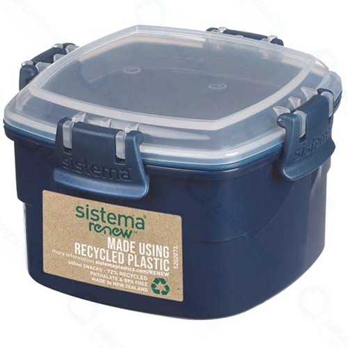 Ланч-бокс Sistema Renew, двойной, 400 мл, синий (581320)