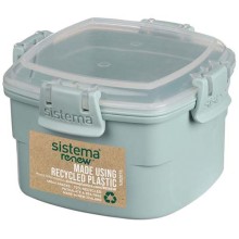 Ланч-бокс Sistema Renew, двойной, 400 мл, зеленый (581320) Ланч-бокс Sistema Renew, двойной, 400 мл, зеленый (581320)