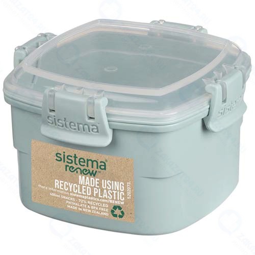 Ланч-бокс Sistema Renew, двойной, 400 мл, зеленый (581320)