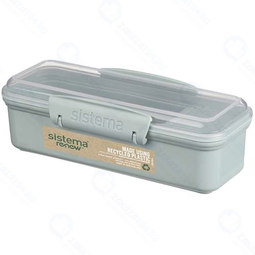 Ланч-бокс Sistema Renew, с разделителем, 410 мл, зеленый (581479)