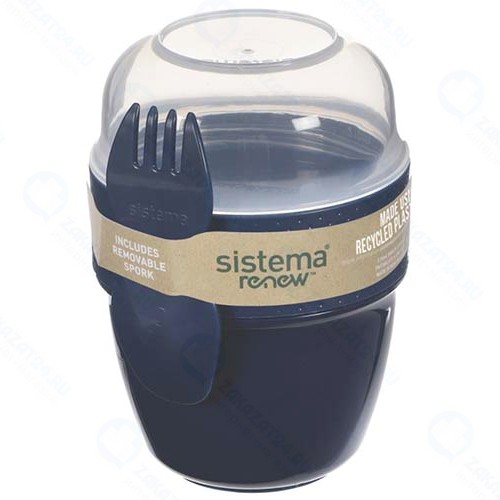 Ланч-бокс Sistema Renew, двойной, 515 мл, синий (581488)