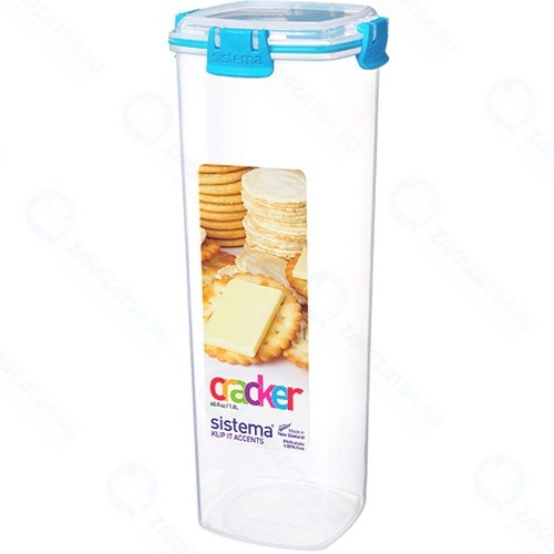 Контейнер для крекеров Sistema Klip It Cracker Accents, 1,8 л Blue (61333)