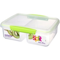 Контейнер двойной Sistema Klip It Split Accents, 2 л Green (61720)