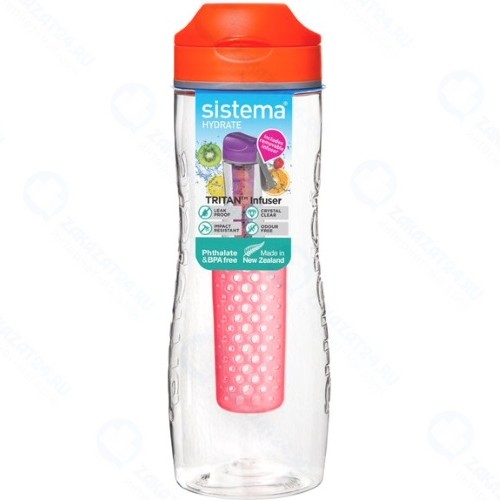 Бутылка для воды Sistema Hydrate Tritan Infuser, 800 мл Orange (660)