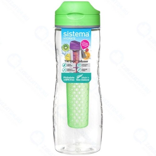 Бутылка для воды Sistema Hydrate Tritan Infuser, 800 мл Green (660)