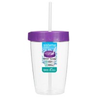 Стакан с трубочкой Sistema Hydrate 525 мл Violet (760)
