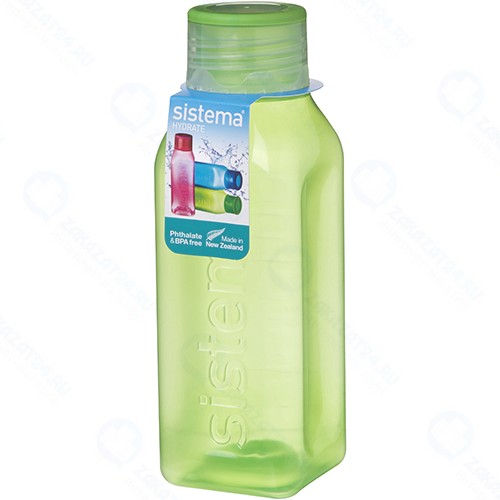 Бутылка для воды Sistema Hydrate Square Bottle, 475 мл Green (870)