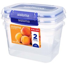 Набор контейнеров Sistema 1,49 л, 3 шт, синий (881642) Набор контейнеров Sistema 1,49 л, 3 шт, синий (881642)
