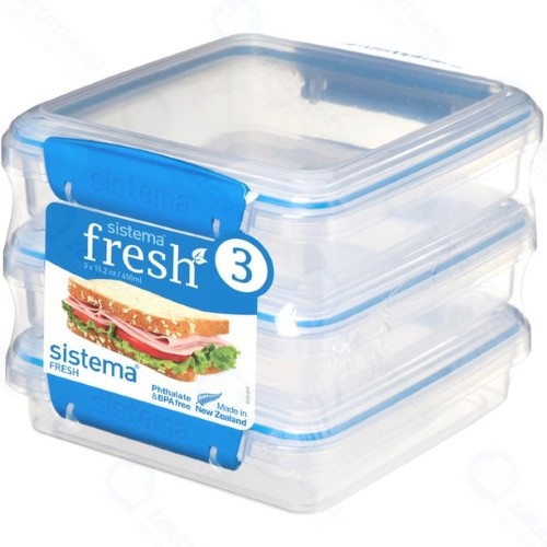 Набор контейнеров Sistema Fresh, 450 мл Marine Blue (921643)