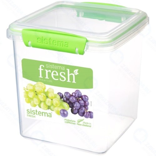 Контейнер для печенья Sistema Square Fresh, 2,35 л Lime Green (951334)