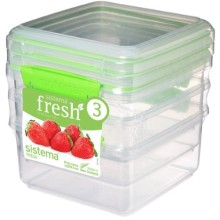 Набор контейнеров Sistema 3 Pack Fresh, 1,2 л Lime Green (951630) Набор контейнеров Sistema 3 Pack Fresh, 1,2 л Lime Green (951630)