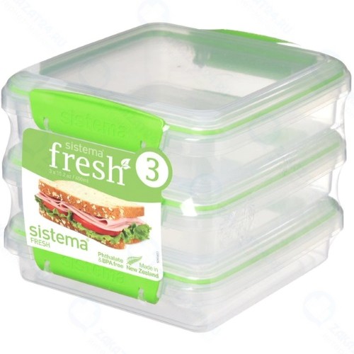 Набор контейнеров Sistema Fresh, 450 мл Lime Green (951643)