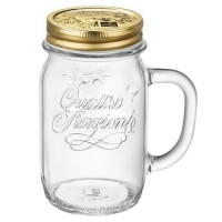 Стеклянная банка для хранения Bormioli Rocco 415 мл, с ручкой (B357768-1)