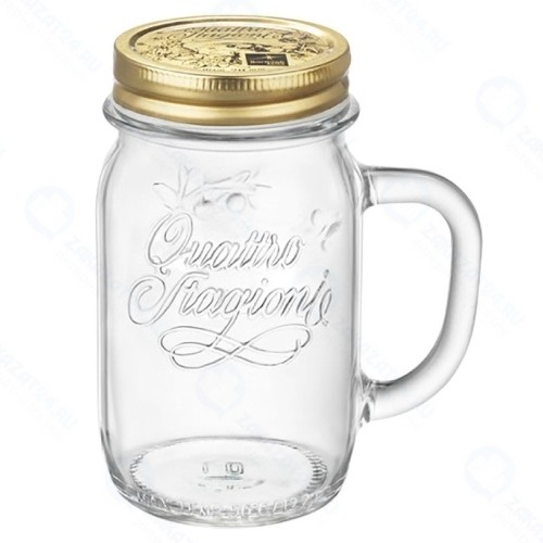 Стеклянная банка для хранения Bormioli Rocco 415 мл, с ручкой (B357768-1)