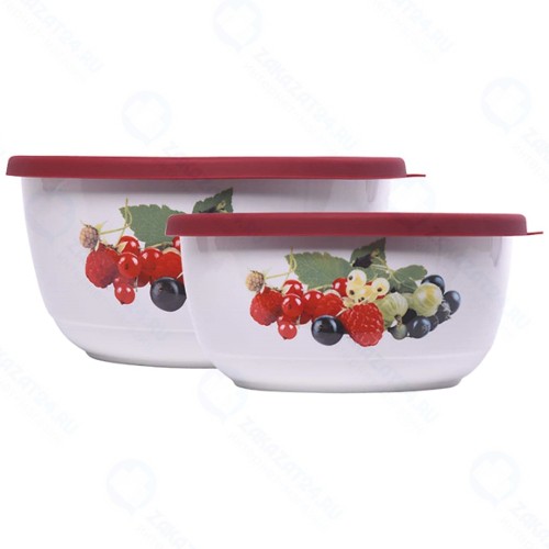 Набор салатников с крышкой Oursson Red (BS3488RC/RD)