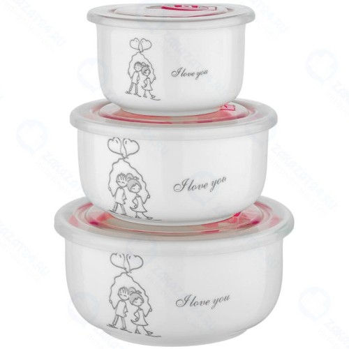 Набор контейнеров GUFFMAN Ceramics Love, 3 шт White (C-06-027-WP)
