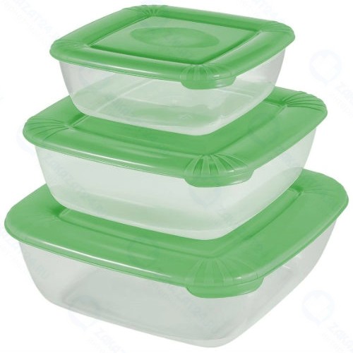 Набор контейнеров PLAST-TEAM Polar, 3 шт, лайм (PT1683/МВМБЗ-8)