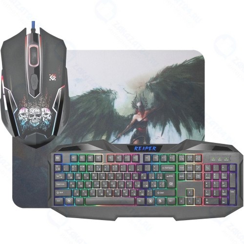 Игровой набор Defender клавиатура + мышь + коврик Reaper MKP-018 (52018)