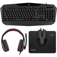 Игровой набор Sven GS-4300 клавиатура + наушники + мышь + коврик