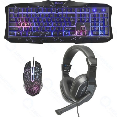 Игровой набор ОКЛИК клавиатура + мышь + наушники HS-HKM100G Imperial