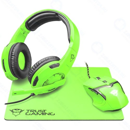 Игровой набор Trust наушники + мышь + коврик GXT 790-SB Spectra Green
