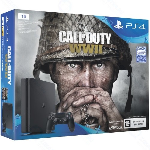 Игровая приставка PlayStation 4 1TB + Call of Duty: WWII (CUH-2108B)