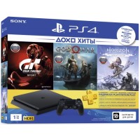 Игровая приставка PlayStation 4 1TB Horizon Zero Dawn + Gran Turismo Sport + God Of War + PS Plus на 3 месяца (CUH-2208B)
