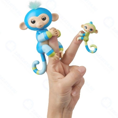 Интерактивная обезьянка FINGERLINGS Билли с малышом, 12 см (3541)