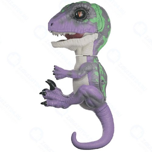 Интерактивный динозавр FINGERLINGS Рейзор, фиолетовый/темно-зеленый, 12 см (3784)