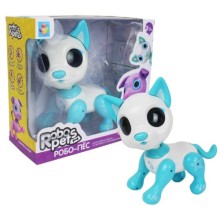 Интерактивная игрушка 1toy RoboPets: Робо-пес, белый/голубой (Т14335)