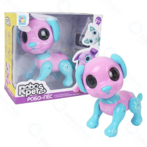 Интерактивная игрушка 1toy RoboPets: Робо-пес, розовый/голубой (Т14336)