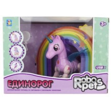 Интерактивная игрушка 1toy RoboPets: Единорог, розовый/белый (Т16803)