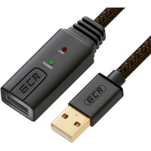 Кабель GCR GCR-UECa1 USB 2.0 AM/AF с усилителем, 5 м, коричневый (44-050600)