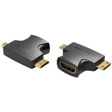 Адаптер-переходник Vention HDMI 19F/Mini + Micro HDMI (AGFB0)